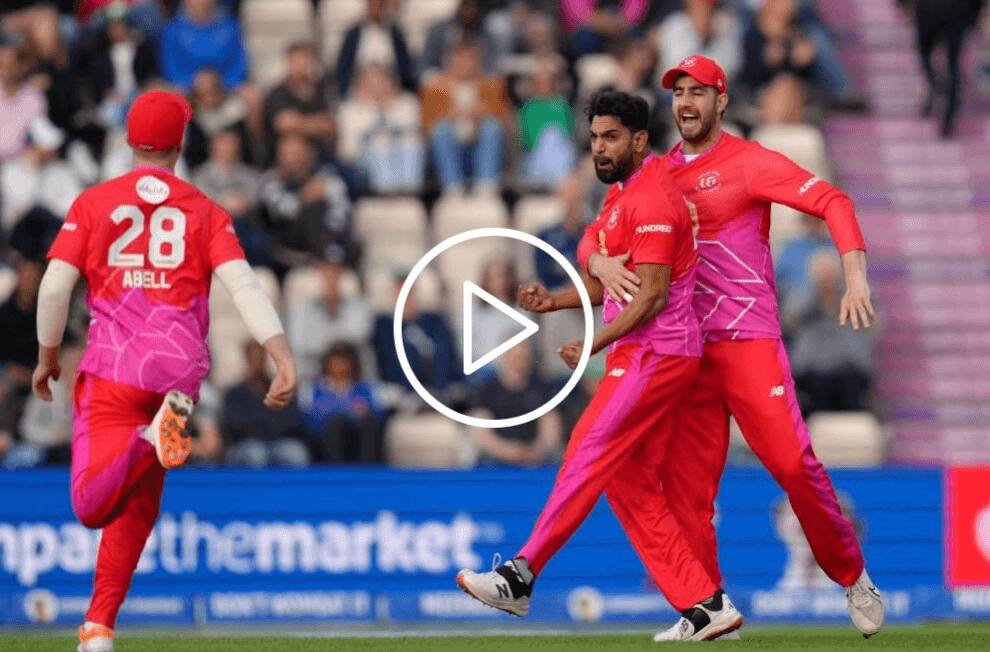 [Watch] Haris Rauf Runs Riot in The Hundred, Castles George Garton With an Absolute Ripper